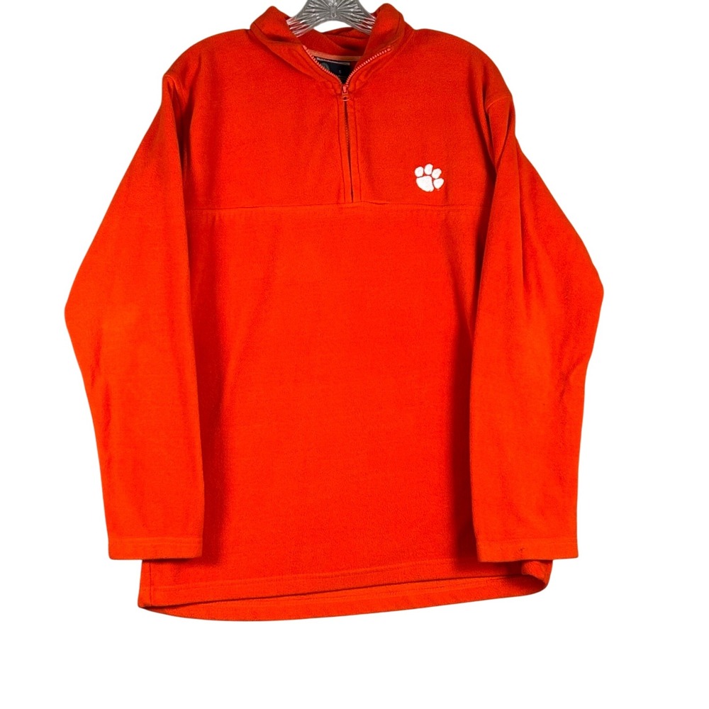 Clemson Pullover Fleece Men S Weatherproof Orange Quarter Zip Sweatshirt college